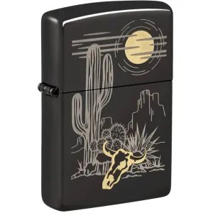 Zippo Windproof Lighter Two-Tone Western Design Classic High Polish Black 48968