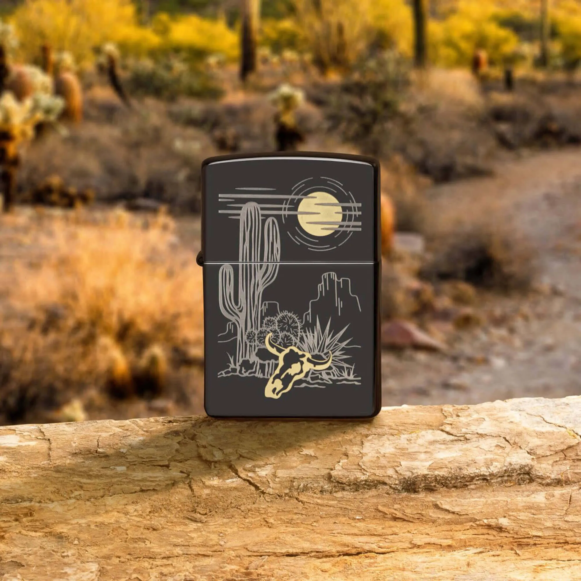 Zippo Windproof Lighter Two-Tone Western Design Classic High Polish Black 48968
