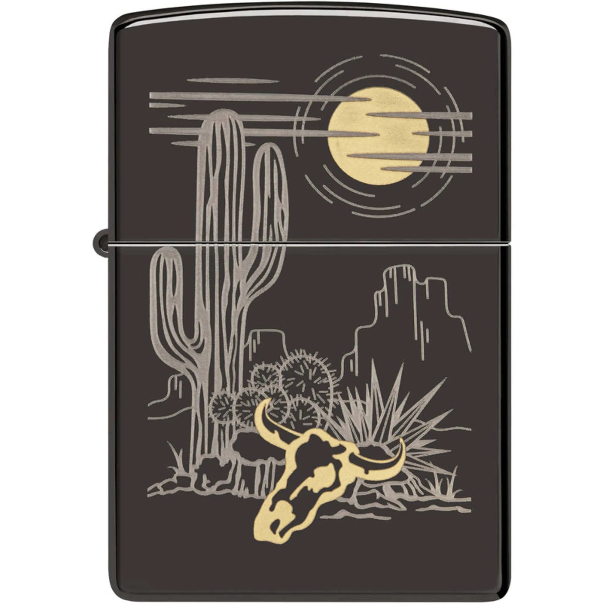 Zippo Windproof Lighter Two-Tone Western Design Classic High Polish Black 48968