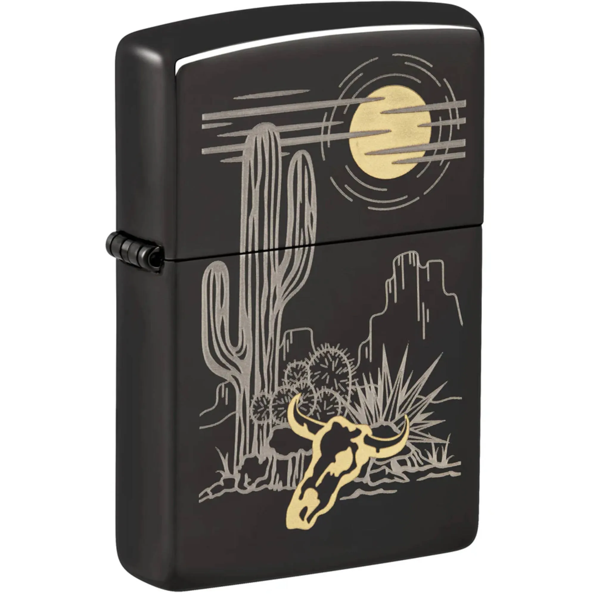Zippo Windproof Lighter Two-Tone Western Design Classic High Polish Black 48968