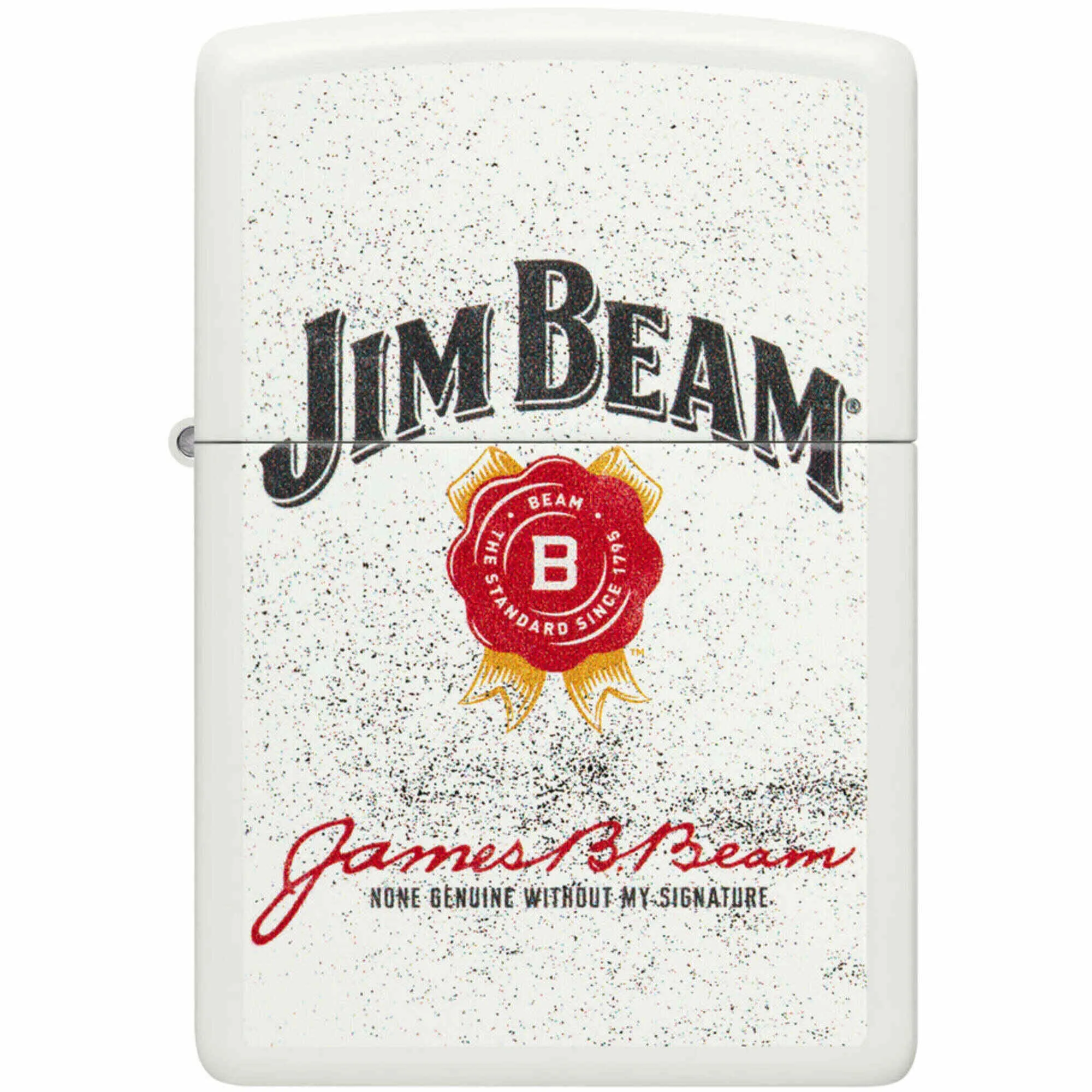 Zippo Windproof Pocket Lighter Jim Beam Rosette Design Matte White Metal 46306