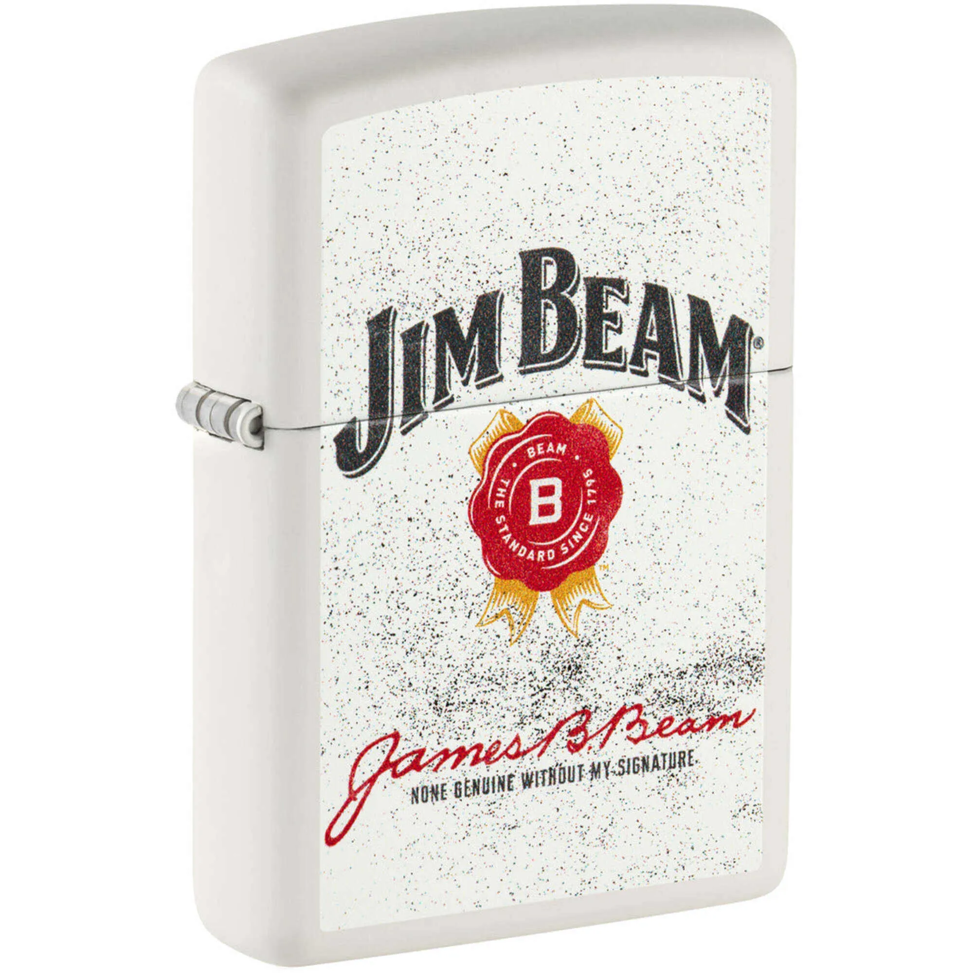Zippo Windproof Pocket Lighter Jim Beam Rosette Design Matte White Metal 46306