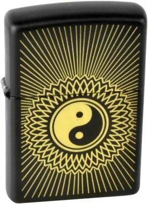 Zippo Yin-Yang Black Matte Pocket Lighter