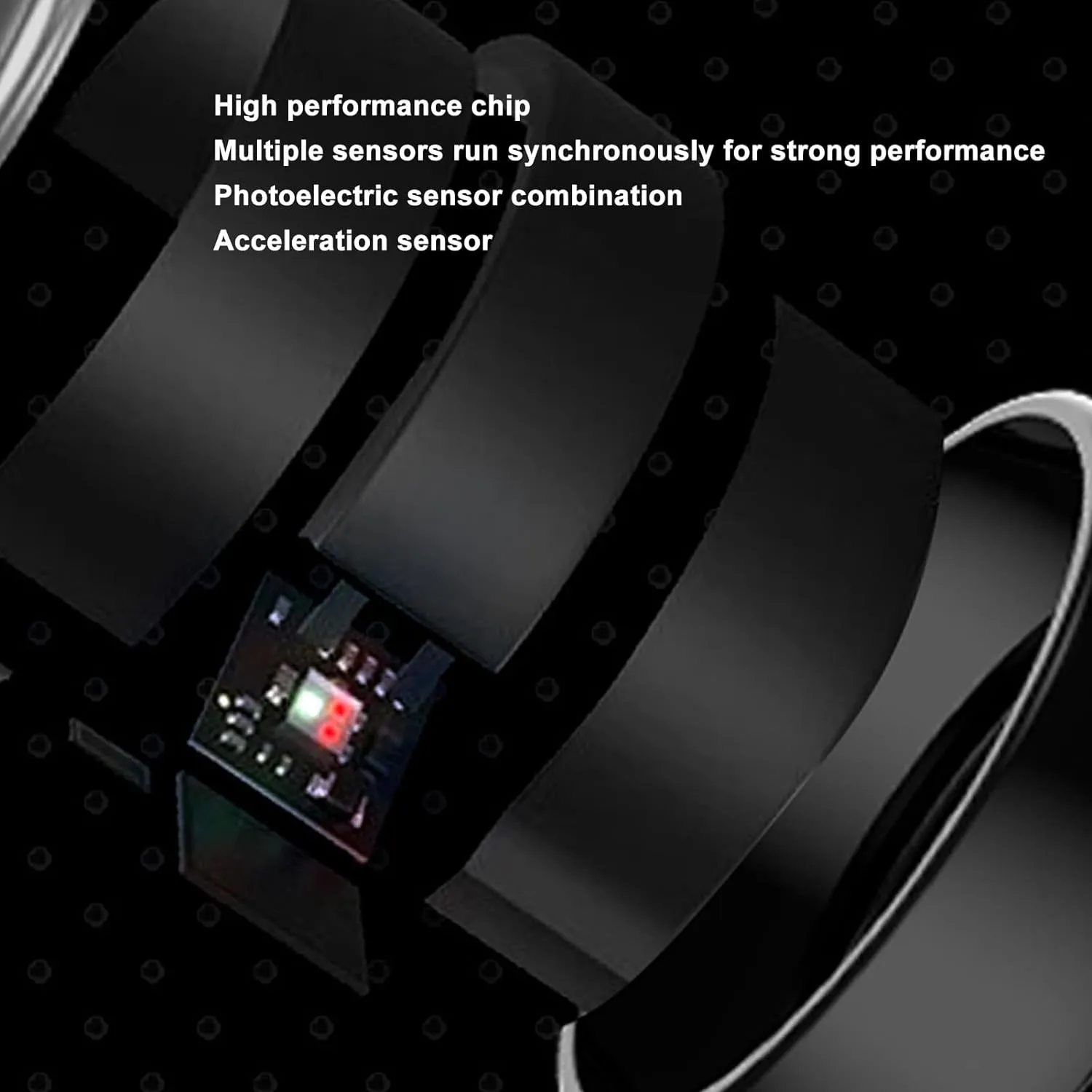 Zopsc Smart Ring Tracker, IP68 Waterproof Fitness Smart Tracker for Heart Rate Monitor Sleep Quality Exercise Data, for Women Men