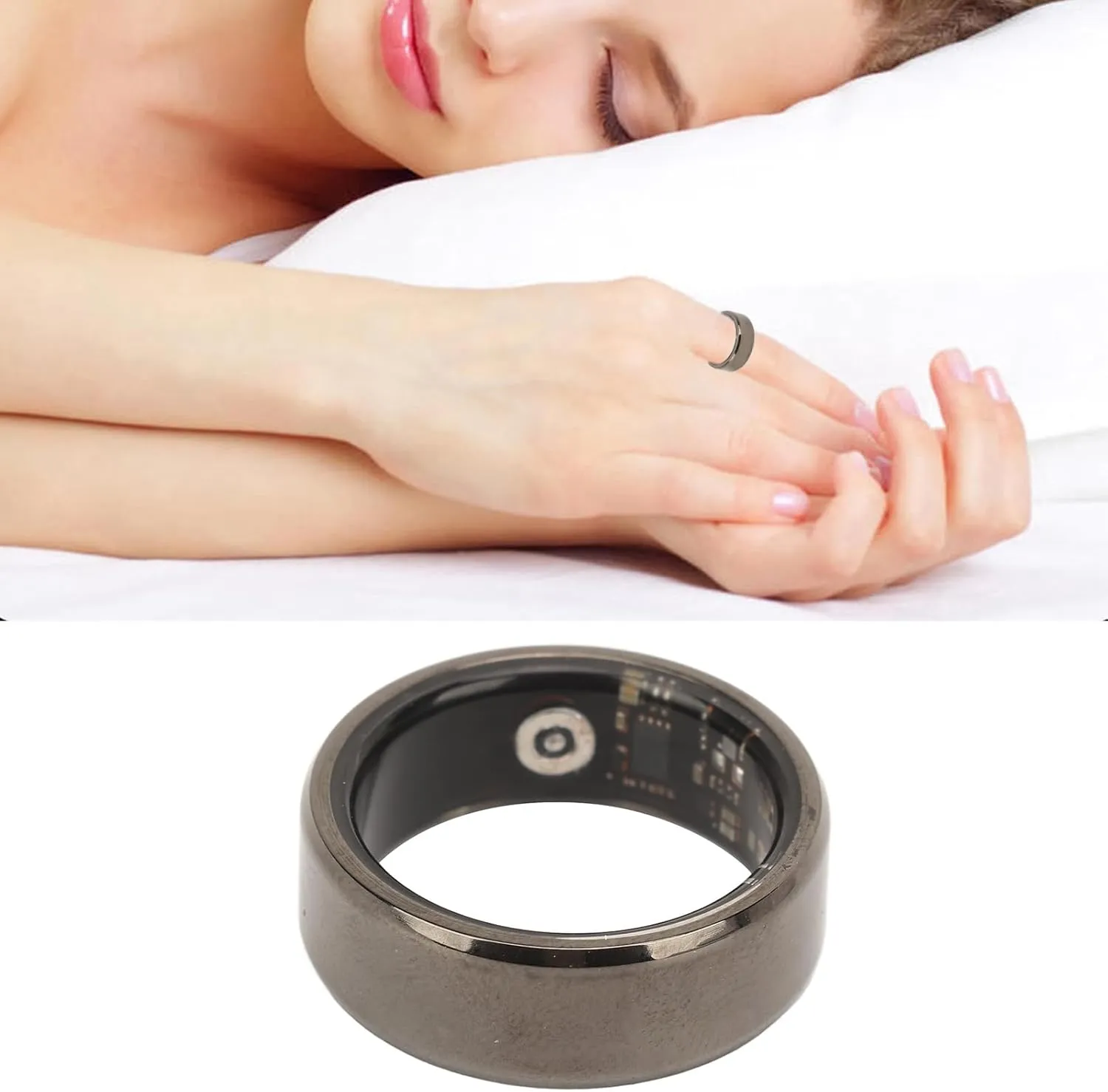 Zopsc Smart Ring Tracker, IP68 Waterproof Fitness Smart Tracker for Heart Rate Monitor Sleep Quality Exercise Data, for Women Men