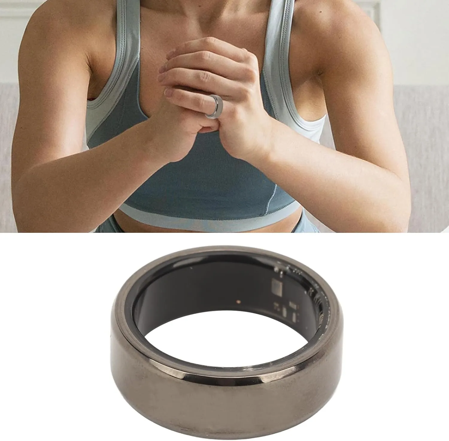 Zopsc Smart Ring Tracker, IP68 Waterproof Fitness Smart Tracker for Heart Rate Monitor Sleep Quality Exercise Data, for Women Men